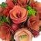 9" Red & Pink Artificial Mixed Floral Wooden Spring Bouquet